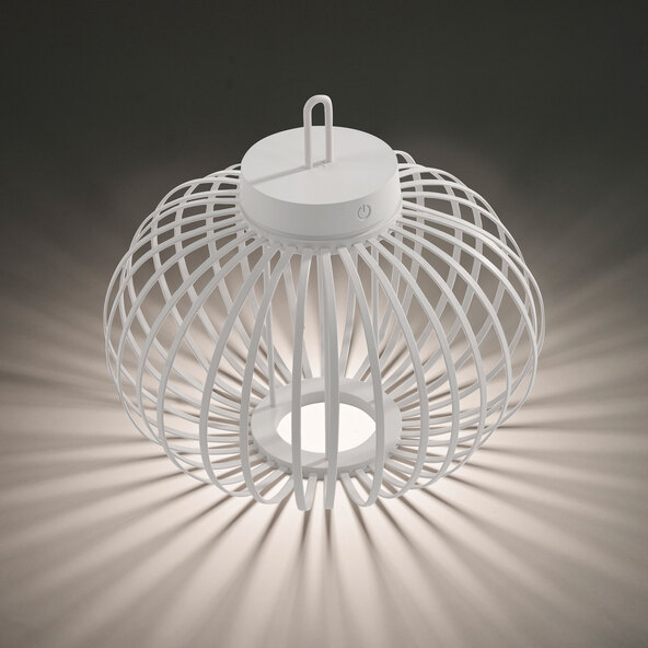LED-Akku-Tisch- und Bodenleuchte Korga, weiß, ⌀ 36 cm