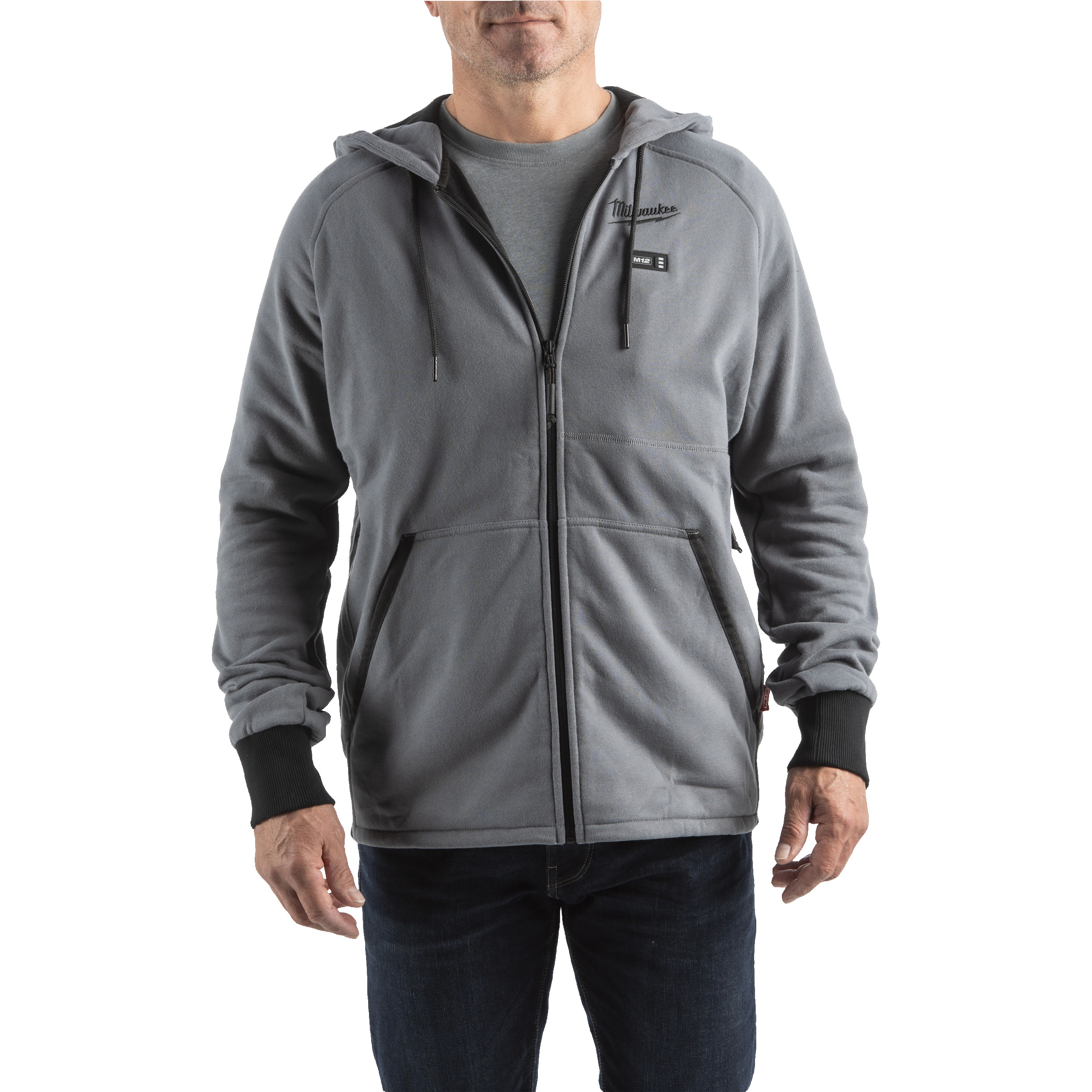 Sudadera con capucha calefactable Milwaukee 4932480066 M12 HHGREY4 - Gris - Talla S. No incluye batería ni cargador.