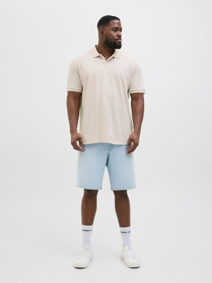 JACK & JONES PLUS Poloshirt in Moonbeam günstig kaufen 5XL