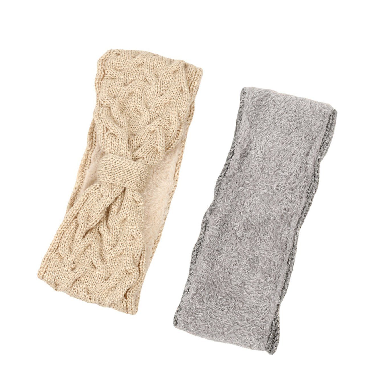 HOHEA H Haarband Winter-Stirnbänder für Damen, grüne Stirnbänder, verschiedene Farben, 1-tlg., Gestricktes Stirnband für Mädchen, Ohrenwärmer, weich, Gestricktes Stirnband mit Plüschfutter für den Herbst, Sport-Stirnband