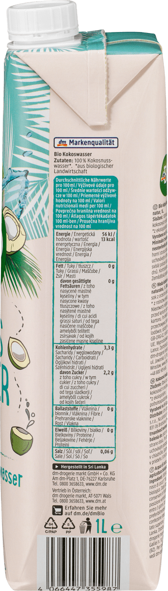 Kokoswasser, natur, 1 l