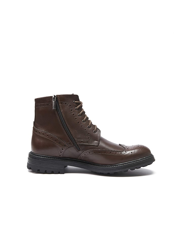 Frank Daniel Leder-Boots in Braun günstig kaufen