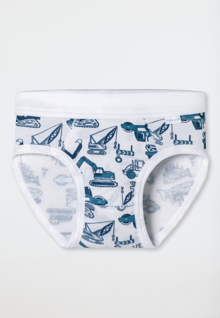 Sportslips 2er-Pack Baustellendruck blau/weiß - Fine Rib