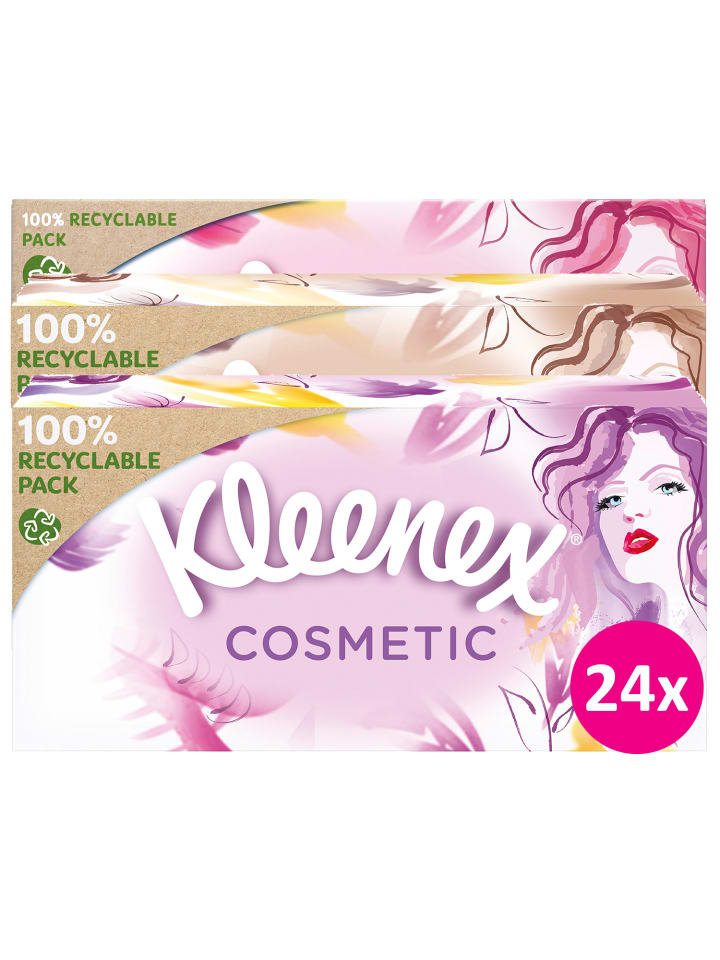 Kleenex Cosmetic Kosmetiktücher-Box Taschentücher extra-weich 3-lagig 24 x 80 Stk günstig kaufen onesize