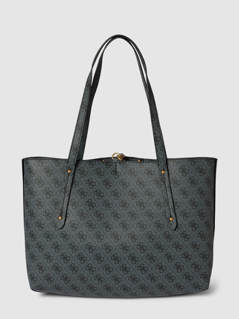 Shopper mit Allover-Muster Modell 'ECO BRENTON' in schwarz
