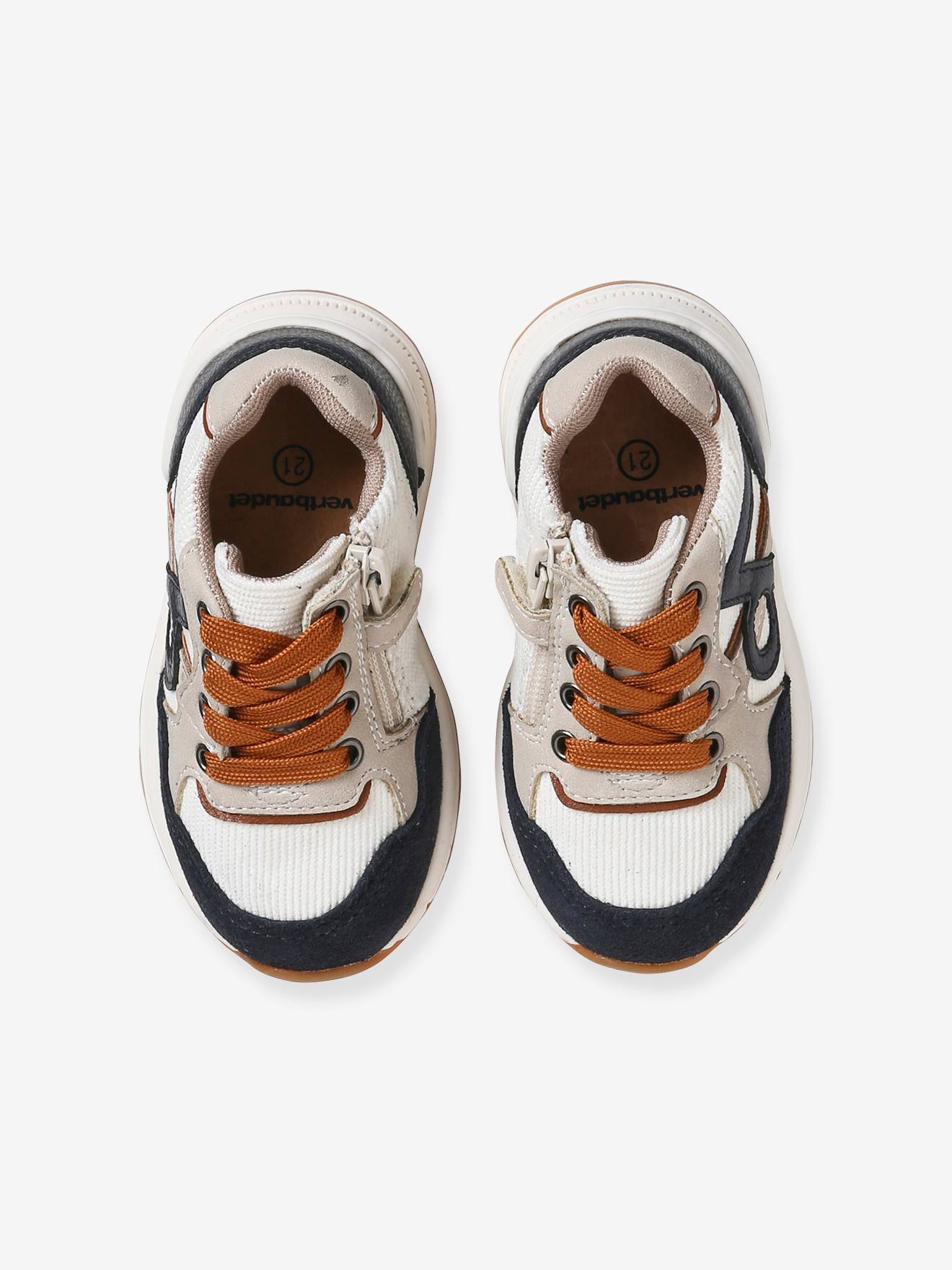 Vertbaudet Baby Sneakers mit Reißverschluss - wollweiß