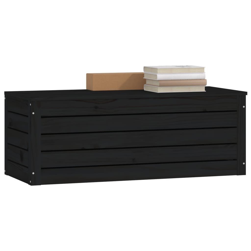 vidaXL Kleiderschrank Truhe Schwarz 89x36,5x33 cm Massivholz Kiefer (1-St)