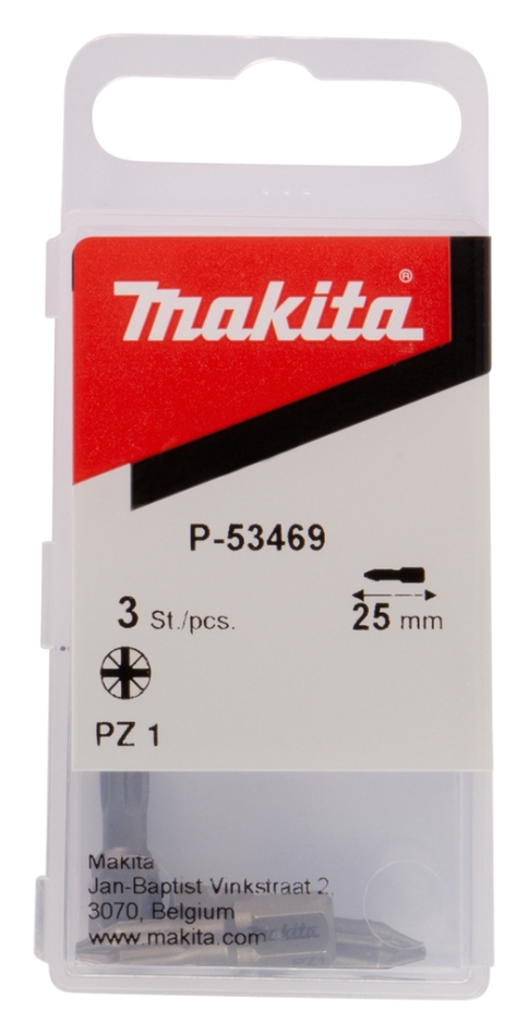 Accessoires Makita P-53469 Embout de vis PZ1x25 3 pièces.