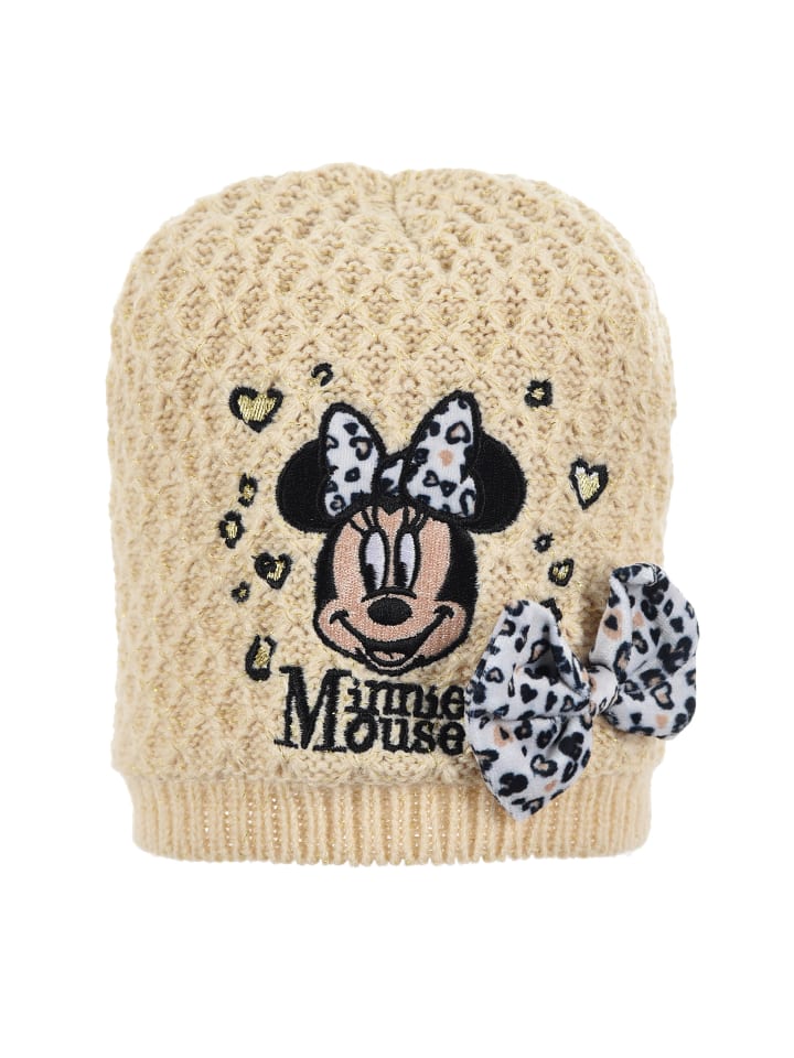 Disney Minnie Mouse Wintermütze Strick mit Schleife in Weiß günstig kaufen 50