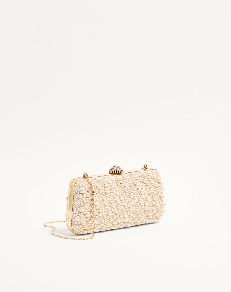 Valentino Garavani Carry Secrets Minaudière com Pérolas e Strass