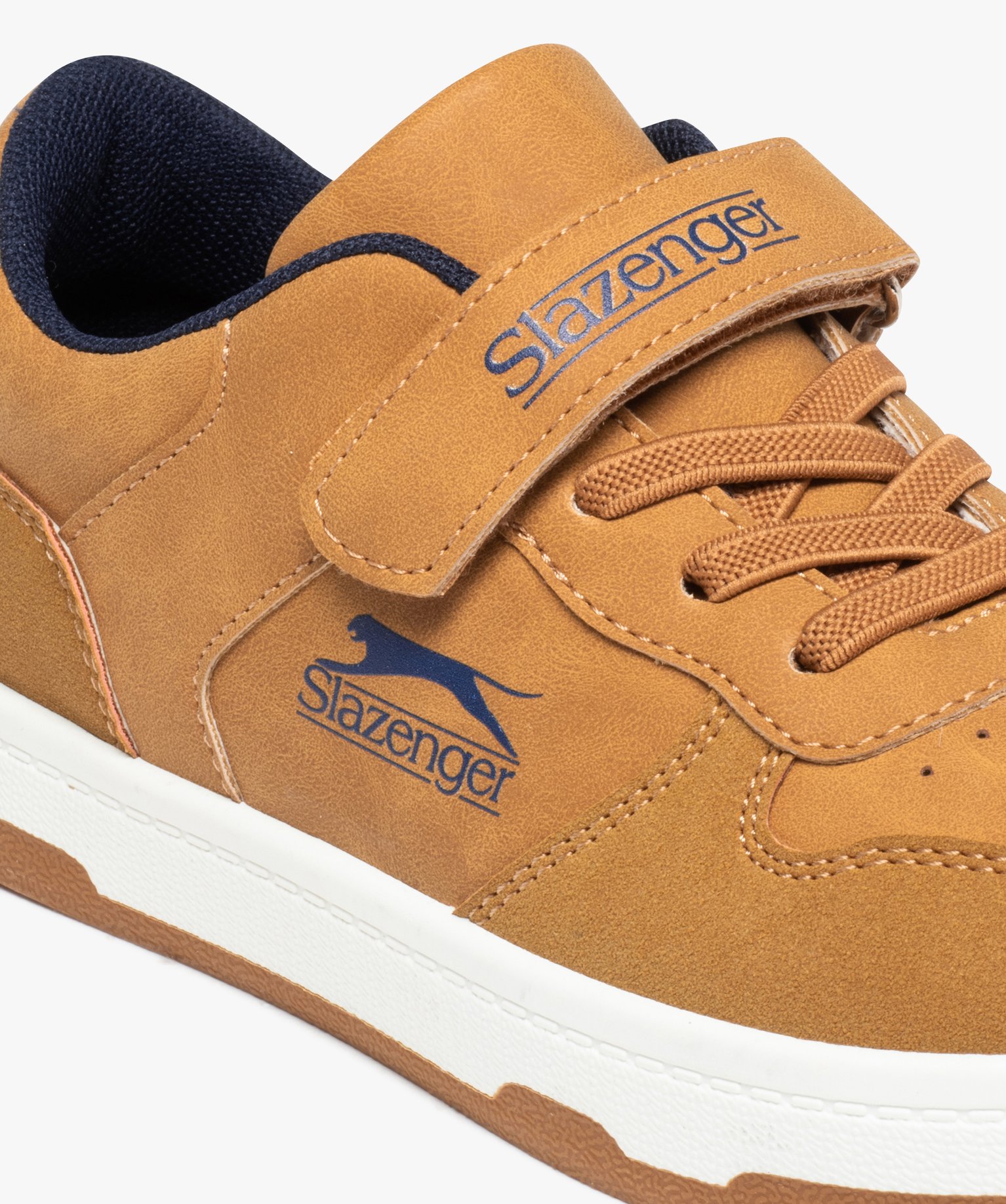 Baskets Garçon unies à scratch et à lacets - Slazenger camel | GEMO