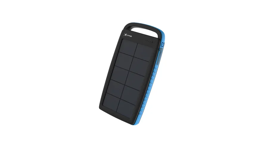 Zusatzakku XLayer Powerbank PLUS Solar Black/Blue 20.000 mAh