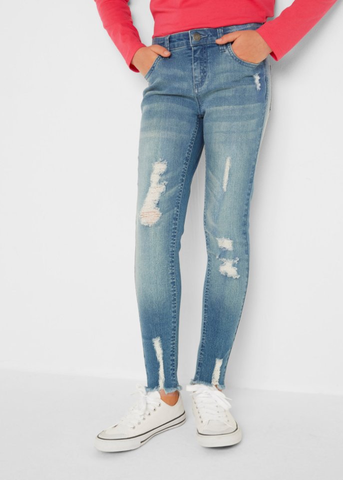 Mädchen Skinny-Jeans mit Used Effekt