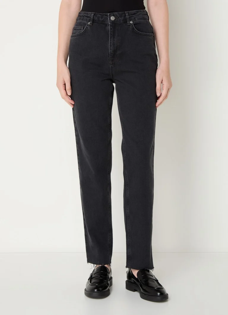 Selected Femme  Roby mid waist straight leg jeans met gekleurde wassing
