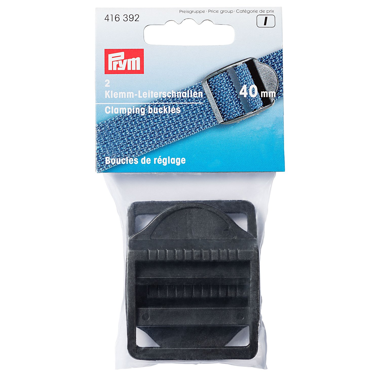 Prym Klemm-Leiterschnallen für 40 mm Bänder, schwarz, 2 Stück