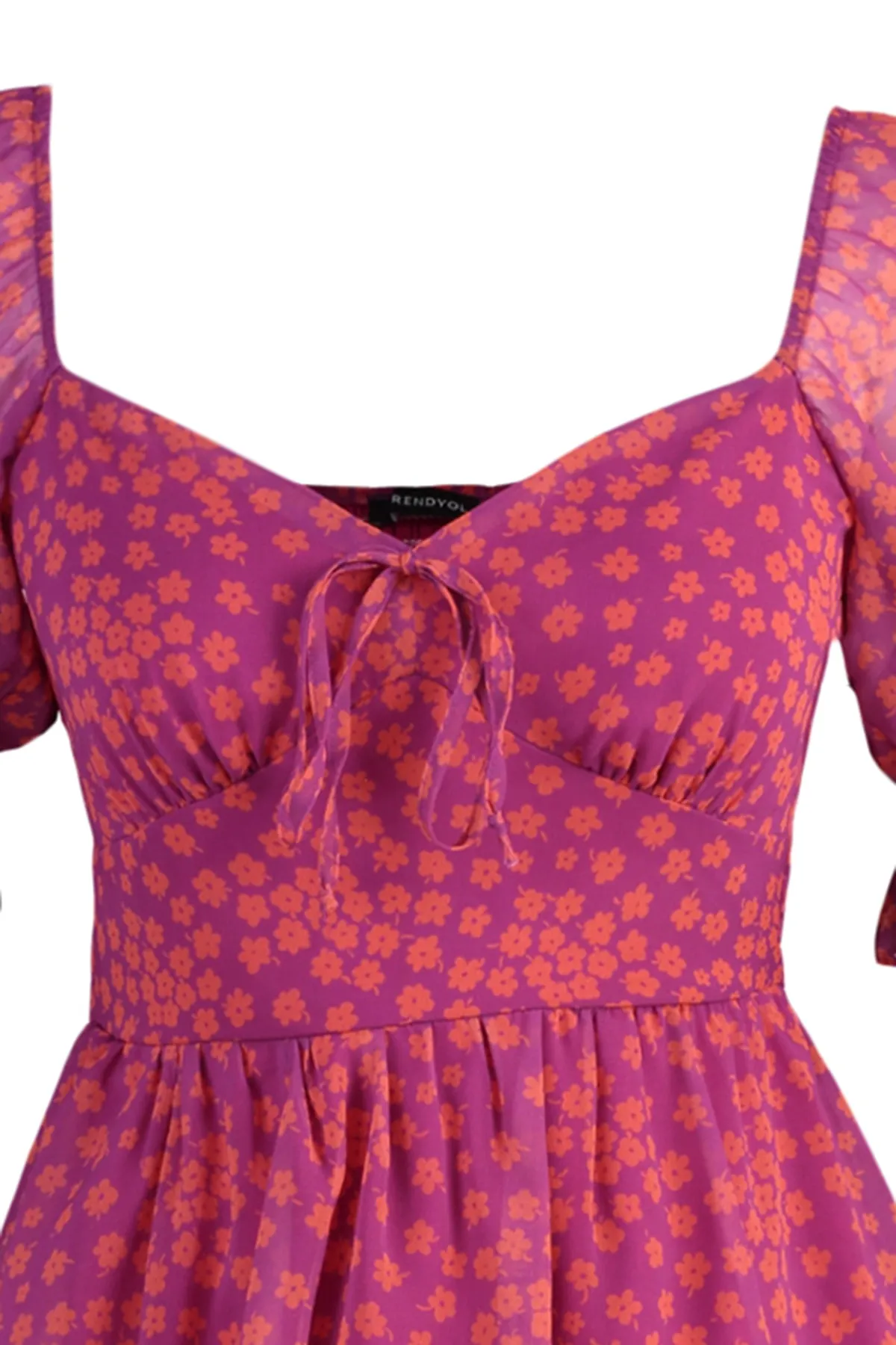 Trendyol Collection  Mehrfarbiges, gewebtes Minikleid mit Blumenrock, Volant und Chiffonfutter TWOSS22EL2772