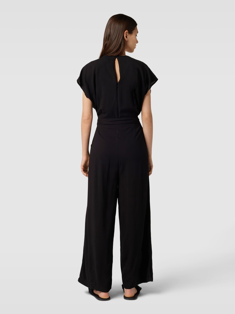 Jumpsuit aus reiner Viskose mit Animal-Print Modell 'Joella' in schwarz
