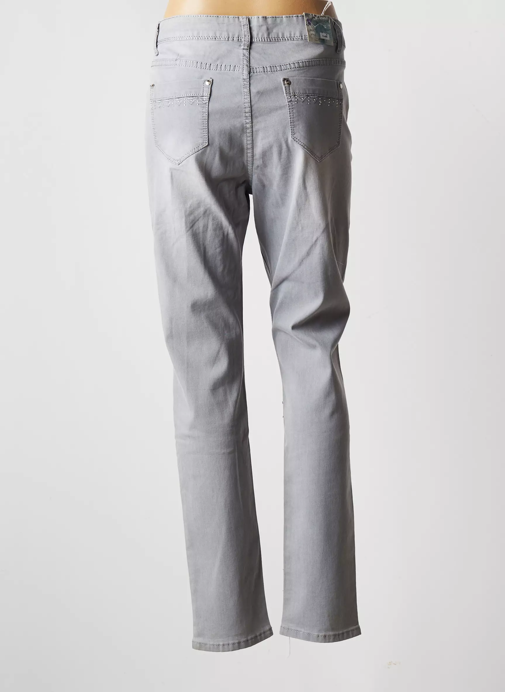 X Max Jeans Coupe Droite Femme couleur gris