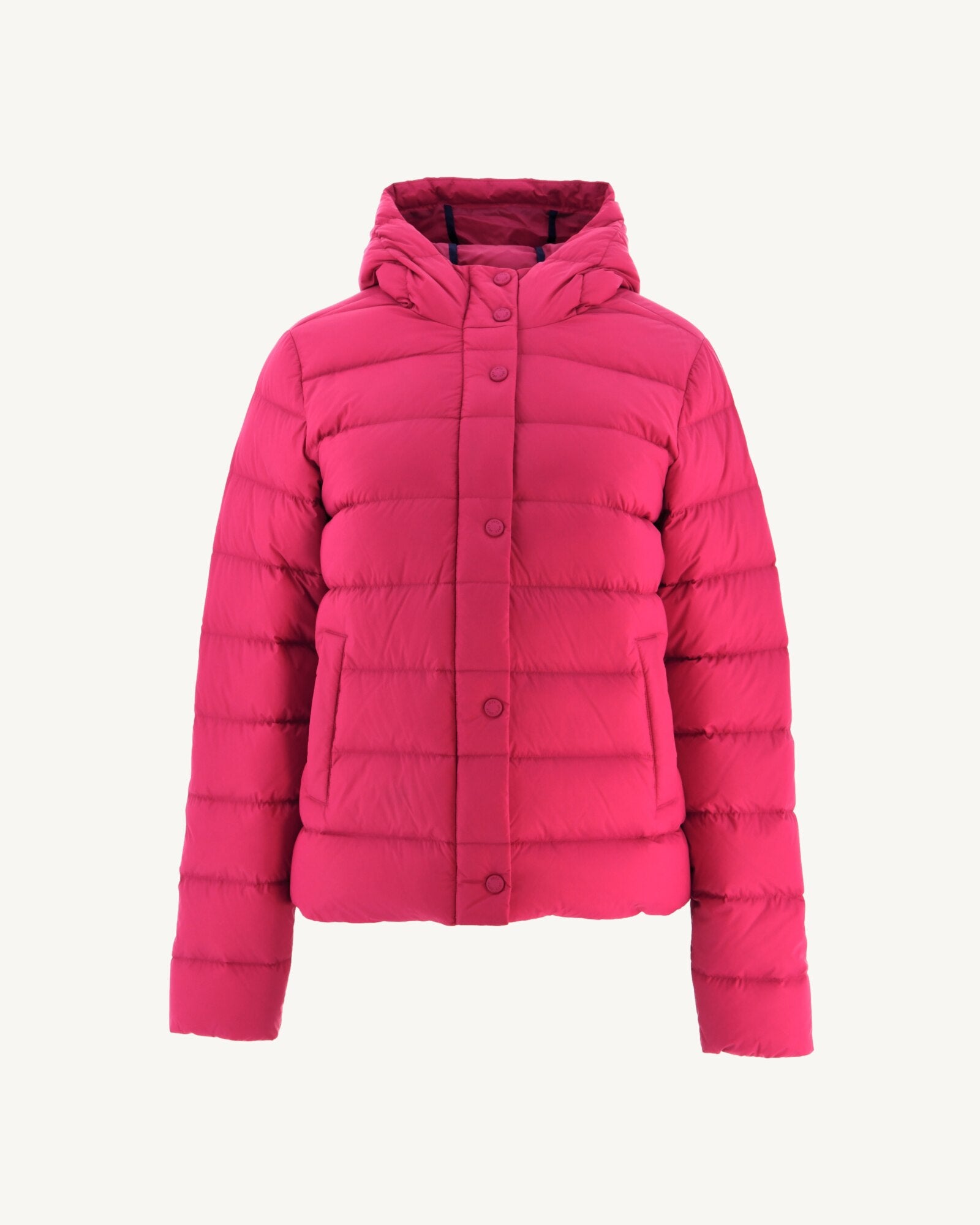 Doudoune droite à capuche Rose cerise Jane