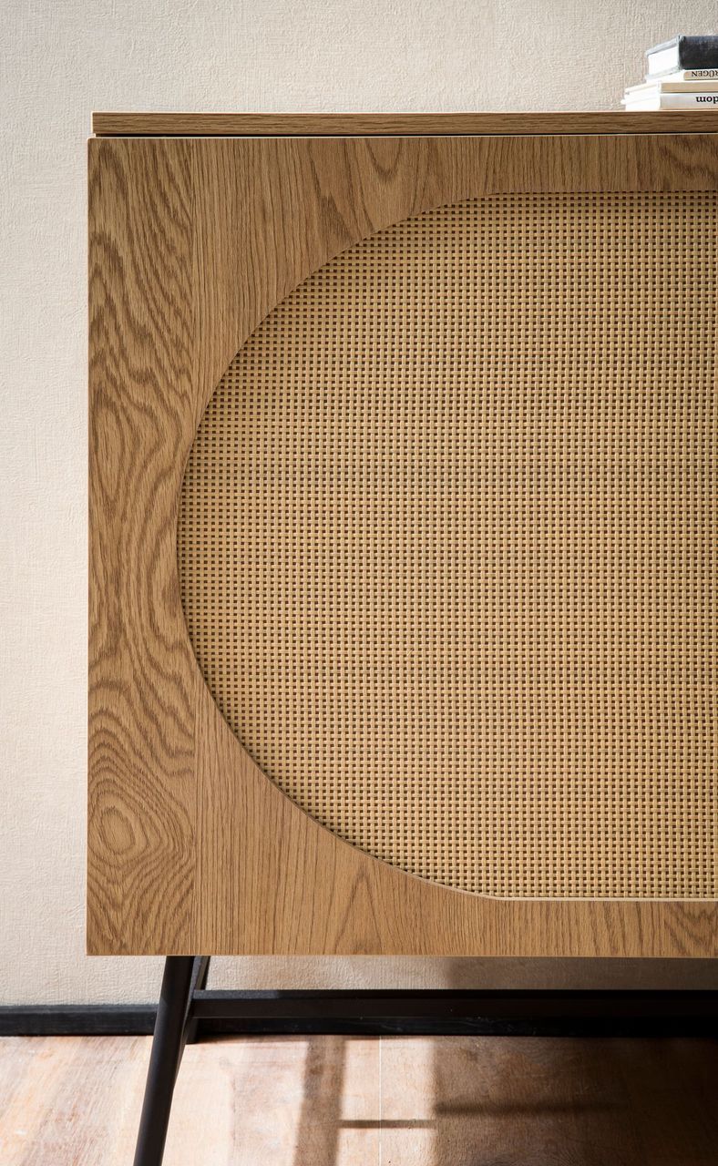 Wohnling Sideboard Eiche-Dekor 140x80x40 cm