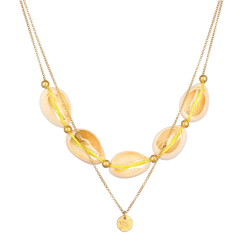 Elli Elli Collier Femmes Choker Couches Monnaie avec Coquillage Cauri en Argent Sterli collier