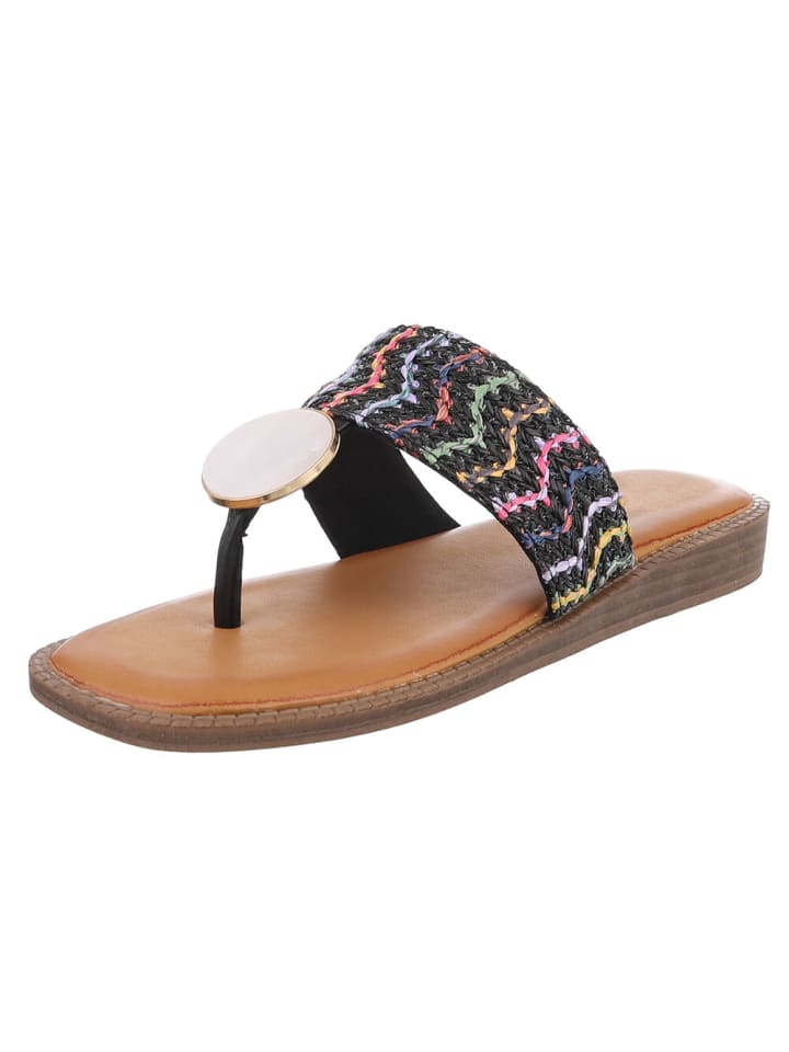 Ital-Design Sandale & Sandalette in Schwarz und Rosa günstig kaufen