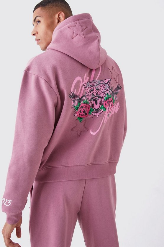 Kastiger Oversize Trainingsanzug mit Tiger-Print