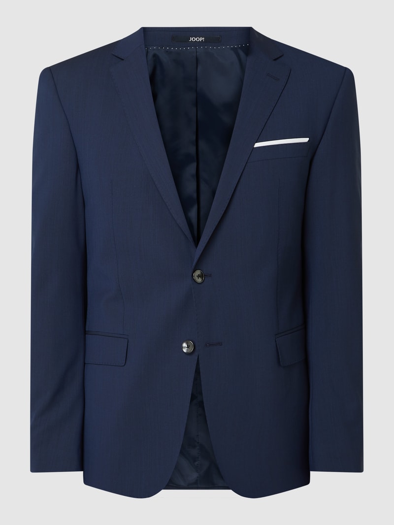 Slim Fit 2-Knopf-Sakko mit Stretch-Anteil Modell 'Herby' in marineblau