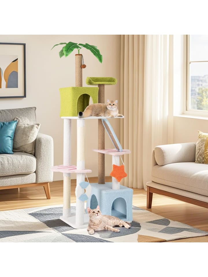 COSTWAY 180 cm Kratzbaum im Strandstil in Bunt günstig kaufen onesize