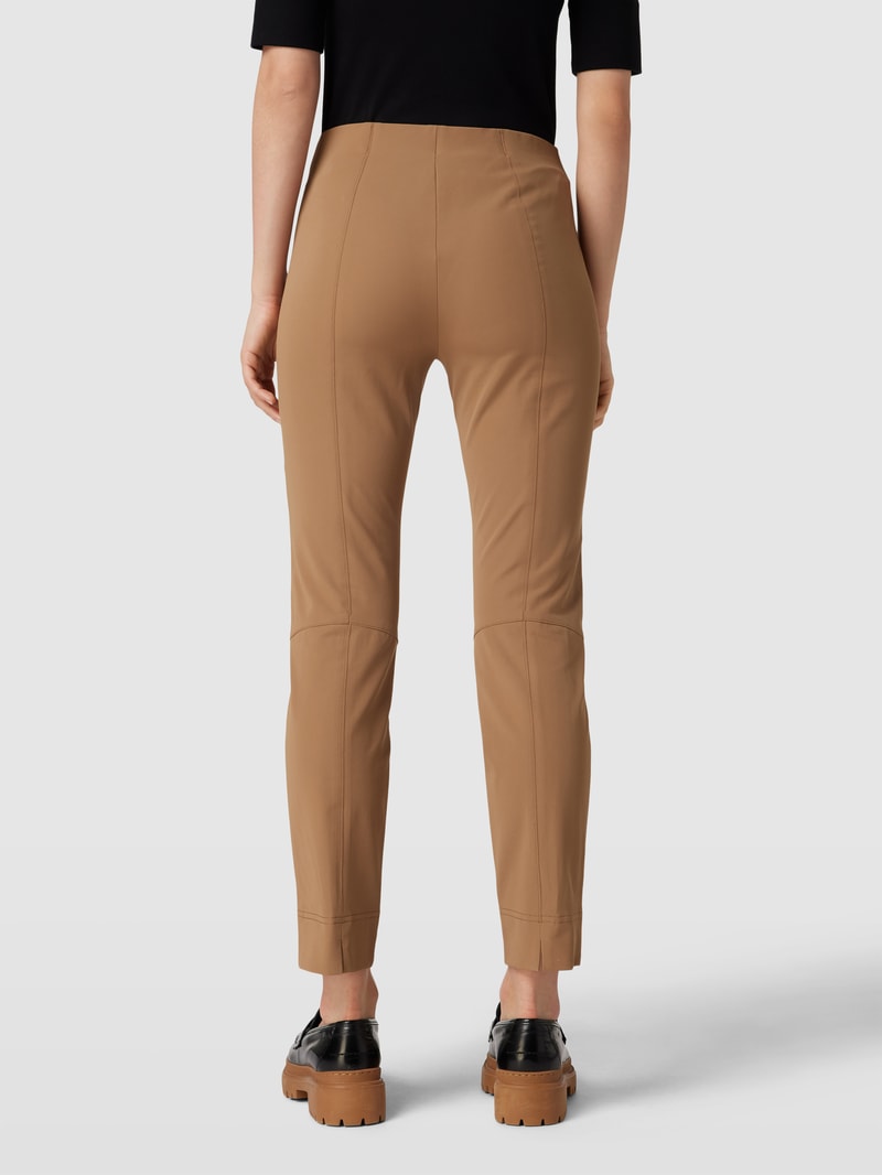 Slim Fit Stretchhose mit Ziernähten in camel