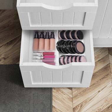 MIADOMODO Badkommode Badezimmerschrank - Weiß, MDF, Verstellbare Regalebenen, 55x30x82cm
