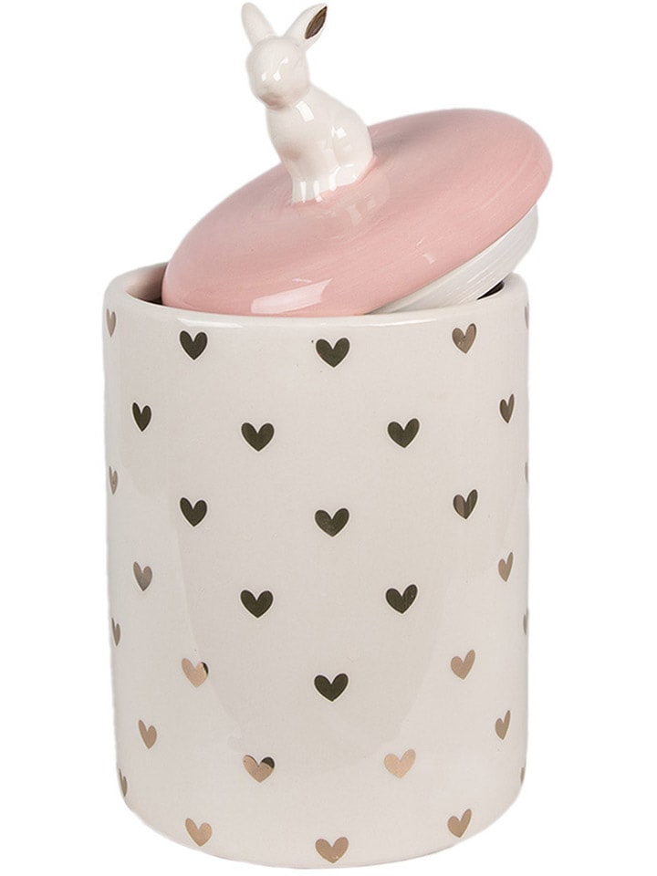 Clayre & Eef Vorratsbehälter in Creme/ Rosa - (H)23 x Ø 12 cm günstig kaufen onesize