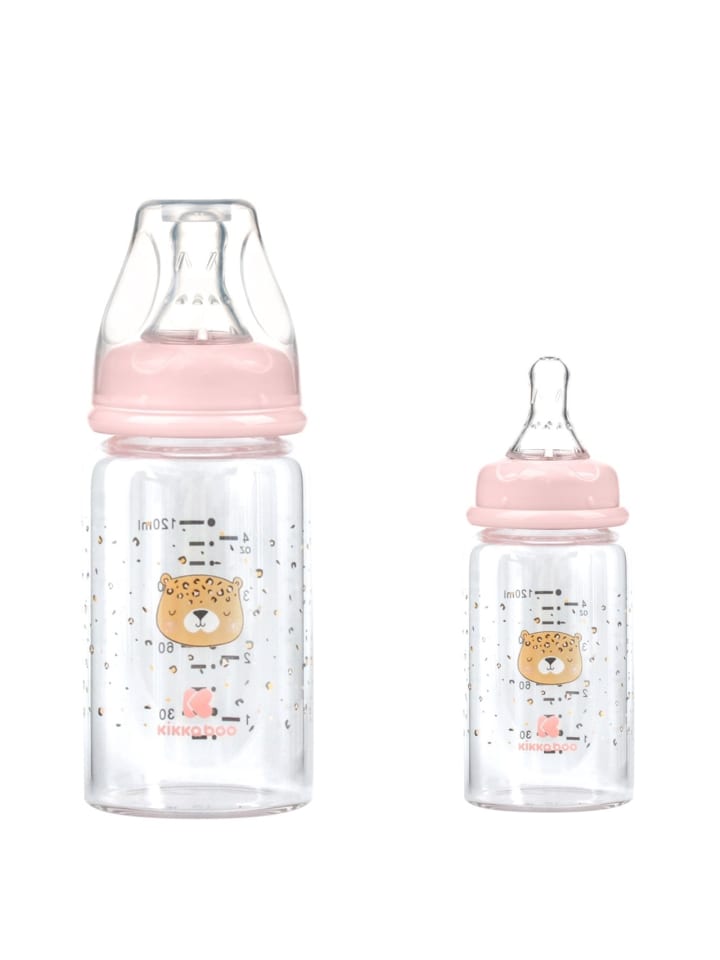 Kikkaboo Baby Glasflasche 120 ml in rosa günstig kaufen onesize