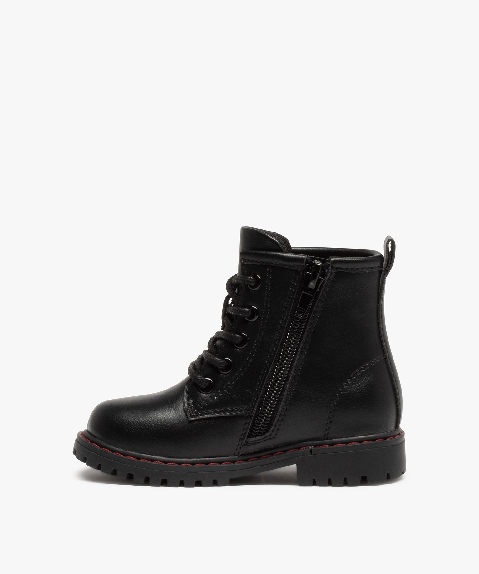 Boots bébé Garçon unies style rock à semelle crantée noir | GEMO
