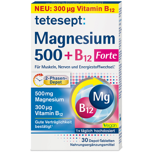 TETESEPT Magnesium 500 B12 300 µg Tabletten  30 St  Tabletten
