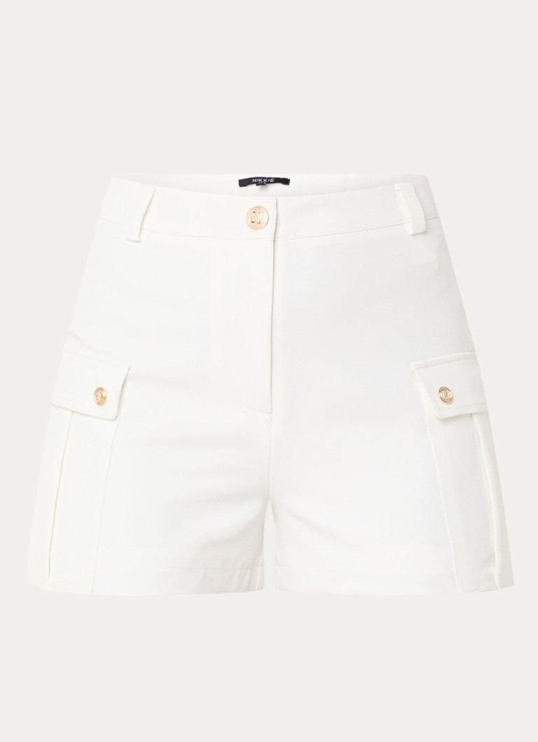 NIKKIE Dhaka high waist loose fit shorts with flap pockets