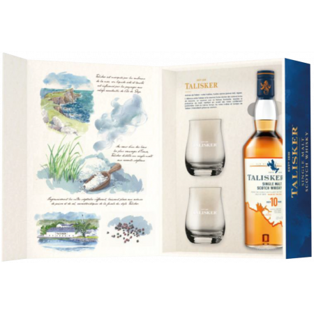TALISKER 10 ANS - SAVEURS D'ECOSSE - 2 VERRES