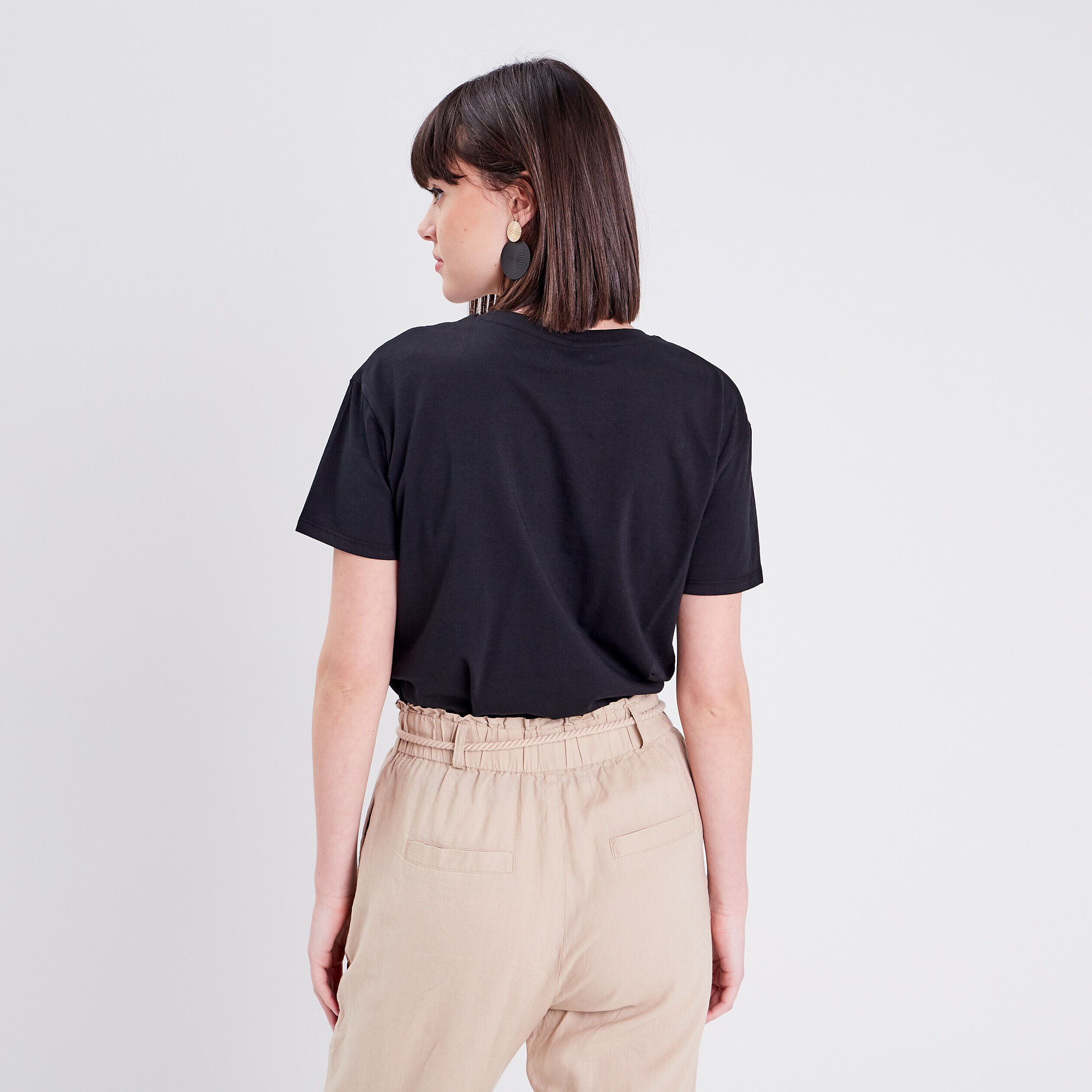 T-shirt manches courtes noir femme | Cache Cache
