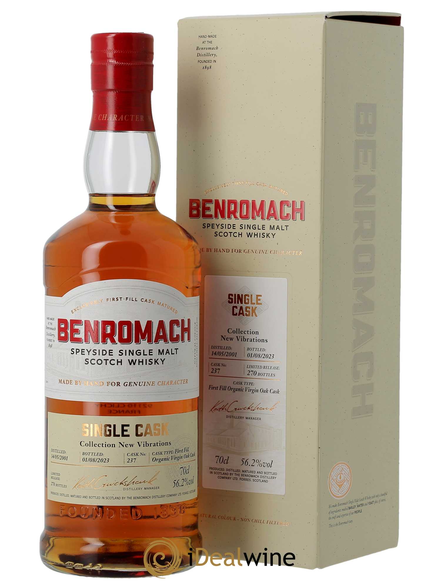 Whisky Benromach 22 ans 2001 Organic  2001 - Lot de 1 Bouteille