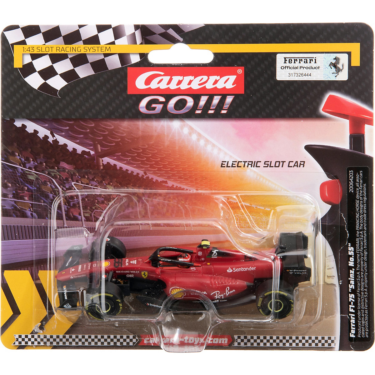 CARRERA GO!!! - Slot Car - Ferrari F1-75 ,,,"Sainz, No.55,,,"