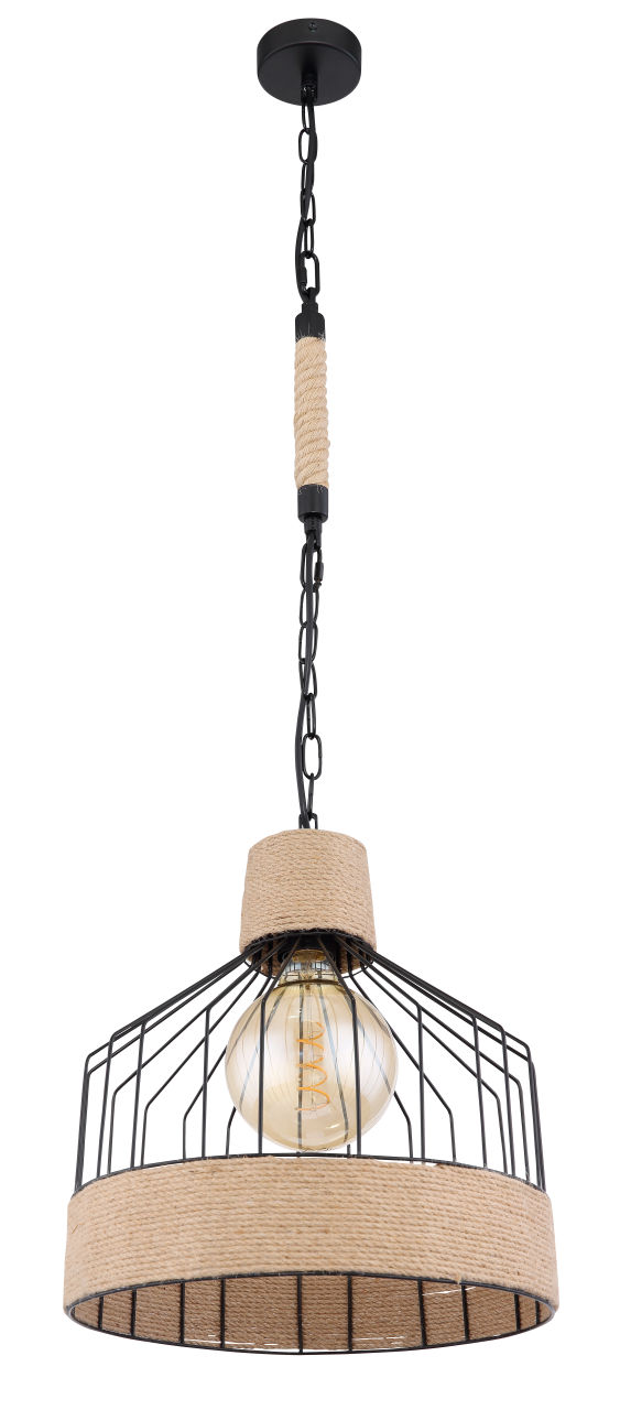 Globo Lighting - HALIA - Hängeleuchte Metall schwarz matt, 1x E27