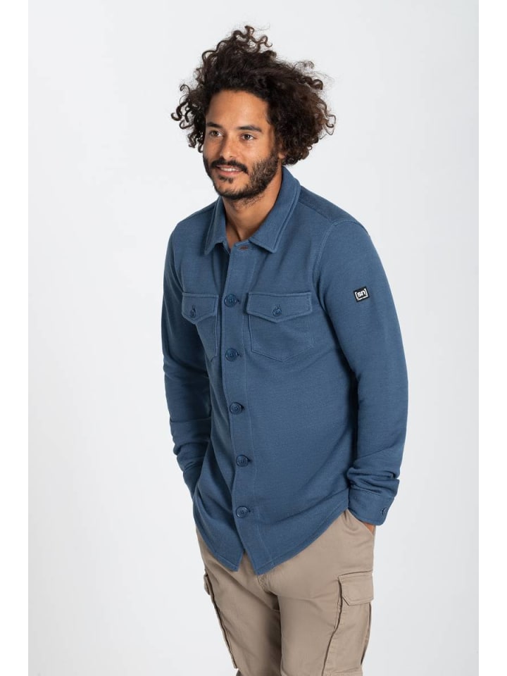 super.natural Merino Jacke M KNIT JACKET in blau günstig kaufen