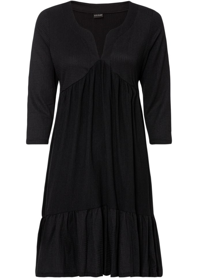 Crepe-Jerseykleid mit Volants