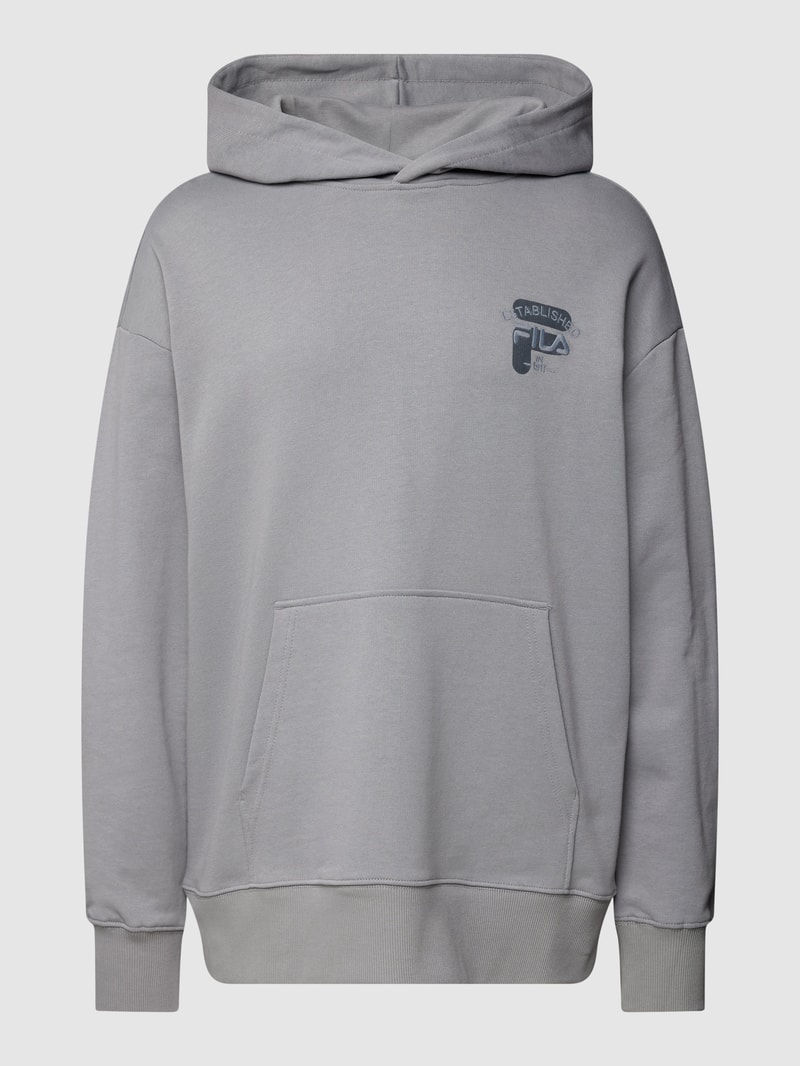 Oversized Hoodie mit Label-Stitching Modell 'BAAR' in anthrazit