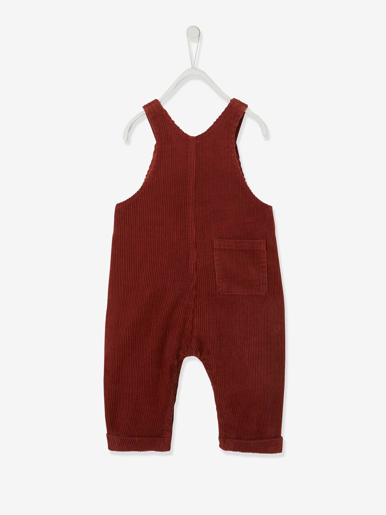 Vertbaudet Jungen Baby Cord-Latzhose - ziegel
