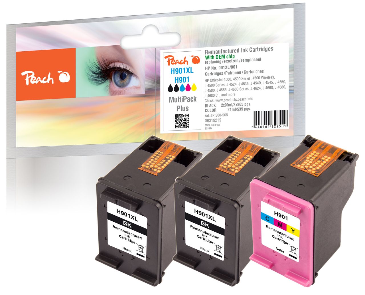 Peach Spar Pack Plus Druckköpfe ersetzt HP No. 901XL