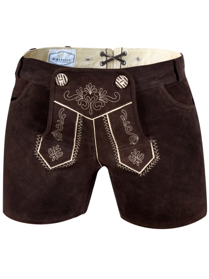 Edelnice Ledershorts in dunkelbraun günstig kaufen