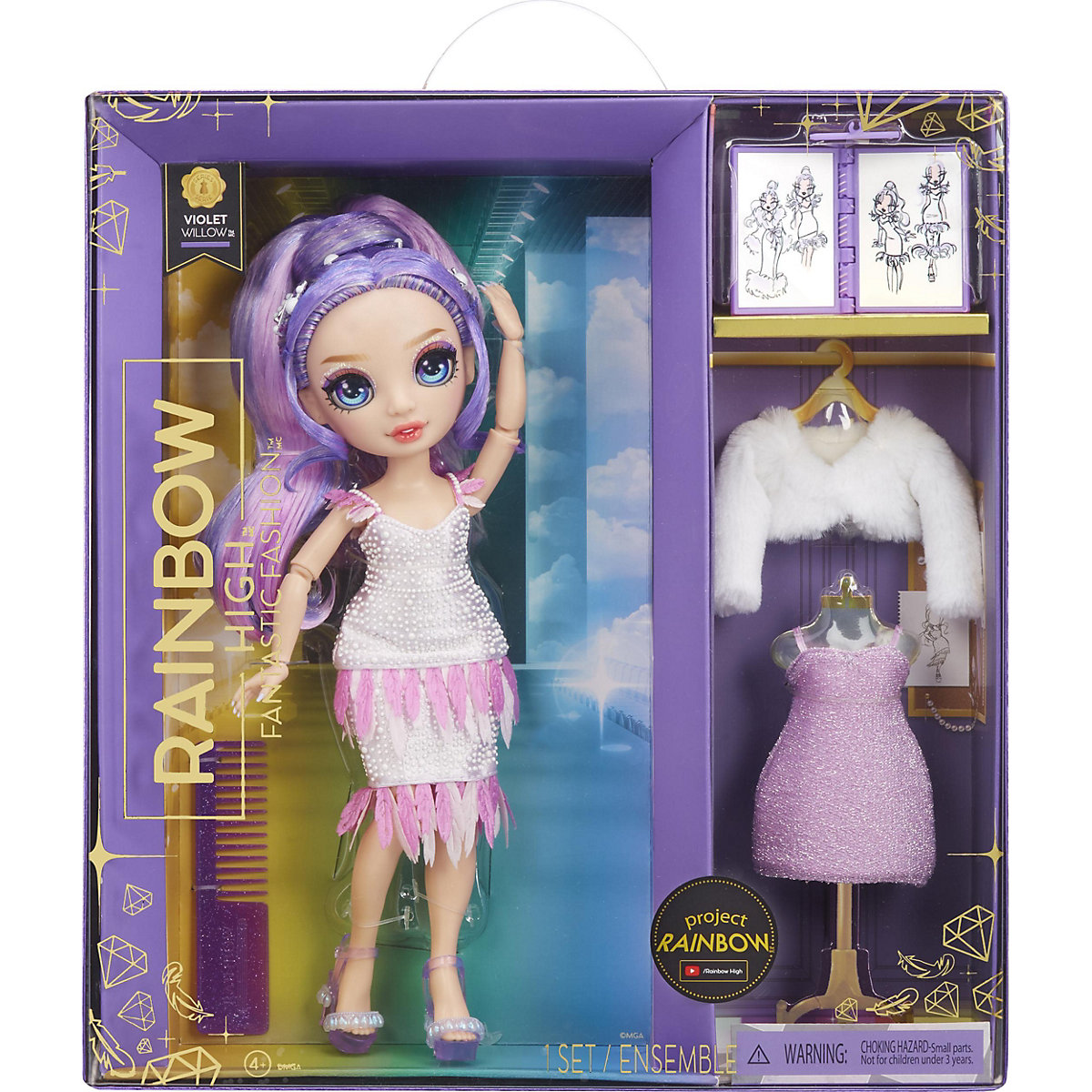 Rainbow High Fantastic Fashion Doll- Violet (purple)