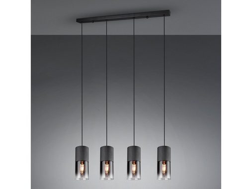 meineWunschleuchte LED Pendelleuchte, LED wechselbar, Warmweiß, Rauchglas Balken-leuchte mehrflammig für über-n Esstisch & Kochinsel