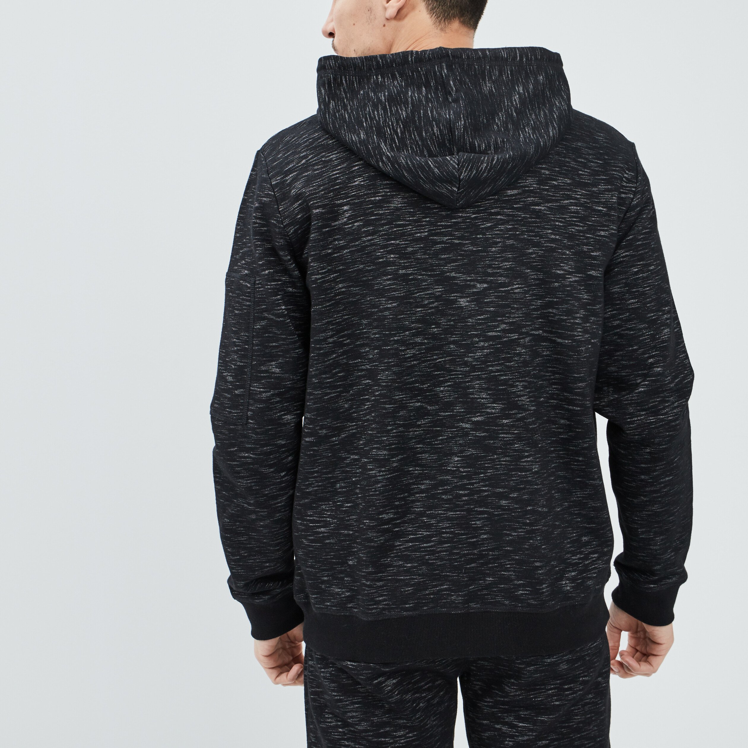 Sweat zippé à capuche noir homme | La Halle